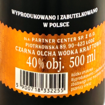 'Czarna Olcha wódka kraftowa orkisz 40% 500ml