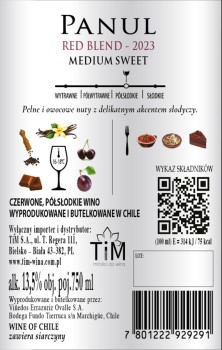 'Panul Red Blend Wino Czerwone Półsłodkie 750 ml