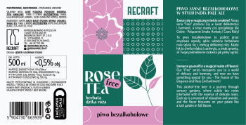 Piwo Recraft Bezalkoholowe Rose Tea, butelka bezzwrotna 0,5L