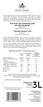 Sok NFC pomarańczowy 100% Dolina Czerska 3L