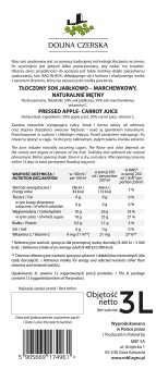Sok NFC jabłkowo-marchwiowy 100% Dolina Czerska 3L