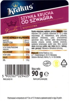 Krakus szynka krucha od szwagra 90 g