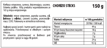 Chorizo sticks 150 g Argal