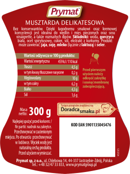 Musztarda delikatesowa 300g Prymat