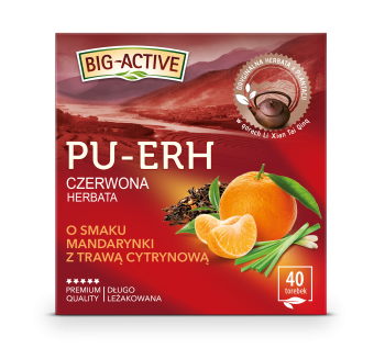 Big-Active - Pu-Erh - Herbata czerwona o smaku mandarynki z trawą cytrynową (40tb x1,8g)