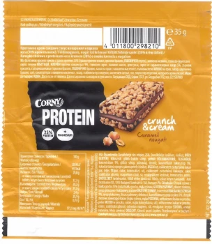 Corny proteinowa kanapka Crunch & Cream o smaku karmelu i nugatu 35g