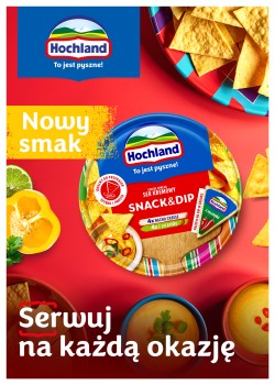 Hochland Snack&Dip. Ser kremowy topiony w trójkącikach na kanapkę lub do przygotowania przekąsek 140g