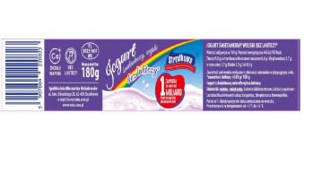 Strzałkowo Jogurt śmietankowy wiejski bez laktozy 180g