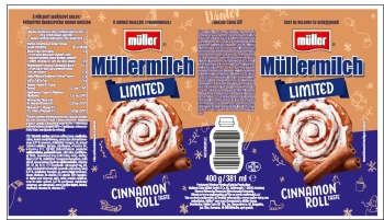 Napój mleczny Müllermilch limited o smaku bułeczki cynamonowej 400g