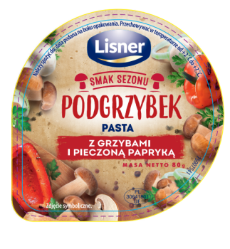 Smak Sezonu Podgrzybek Pasta z grzybami i pieczoną papryką 80g Lisner
