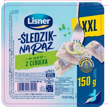 Śledzik na raz w oleju z cebulką XXL Lisner 150g