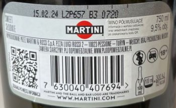 'Martini Frizzante Dolce 750ml
