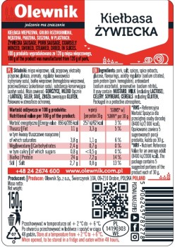 Kiełbasa żywiecka plastry 150 g Olewnik