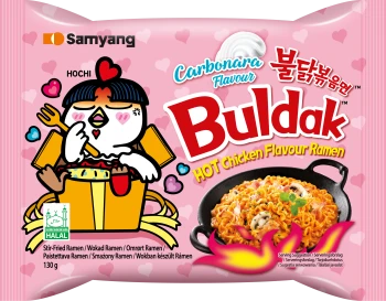 Danie instant o smaku ostrego kurczaka carbonara | 130g | SamYang