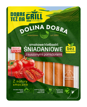 Smakowe kiełbaski śniadaniowe z suszonymi pomidorami 200 g Dolina Dobra