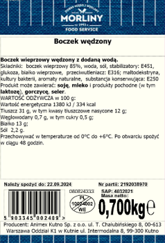 Boczek wędzony plastry 700g Morliny