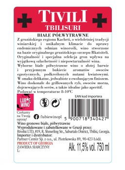 'Tbilisuri Tivili Semi Dry White 0,75L