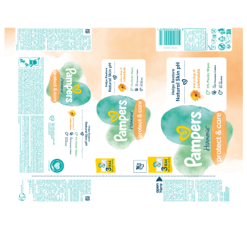 Pampers Harmonie Protect & Care Chusteczki nawilżane dla dzieci 3 opakowania = 132 chusteczki