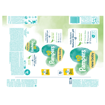 Pampers Harmonie New Baby Chusteczki nawilżane dla dzieci 3 opakowań = 138 chusteczek