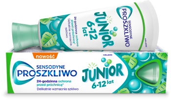 Sensodyne ProSzkliwo Junior Pasta z fluorem do zębów chroniąca szkliwo do zębów mlecznych i stałych 6-12 lat, 75 ml