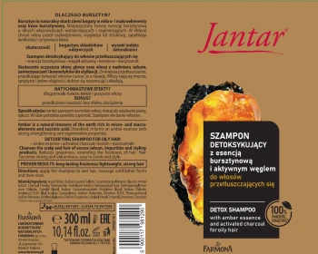 Jantar Szampon z esencją bursztynową i węglem do włosów przetłuszczających się, 300 ml