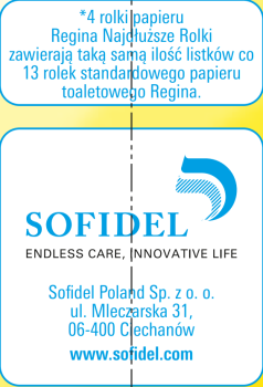 Papier toaletowy Regina Najdłuższe Rolki 4 rolki opakowanie papierowe