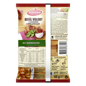 Amino Rosół Wołowy z Czosnkiem i Natką Pietruszki 60 g