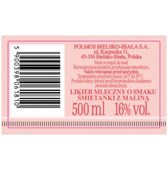 'Biały Bocian Panna Cotta z Maliną 16% 500ml