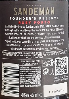'Sandeman Founder's Reserve Ruby Porto 0,75 L