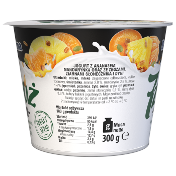 Bakoma 7 zbóż men ananas-mandarynka Jogurt 300 g