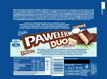E.Wedel Baton Pawełek Duo Kokos 44 g