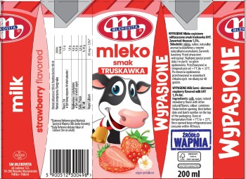 Mlekovita Mleko UHT o smaku truskawkowym Wypasione 200ml