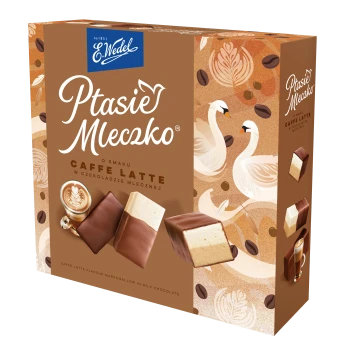 E. Wedel Ptasie Mleczko o smaku caffe latte w czekoladzie mlecznej 340g