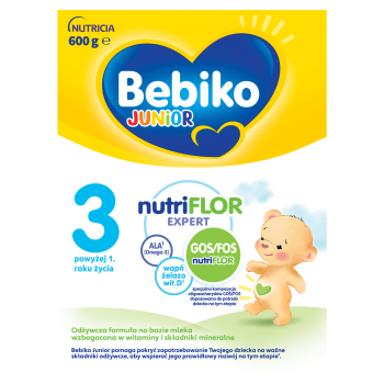Bebiko Junior 3 NUTRIflor Expert Mleko dla dzieci powyżej 1. roku życia 600 g