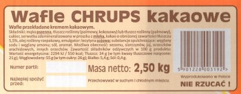 Wafle Chrups Kakaowe 2,5Kg Cukry Nyskie