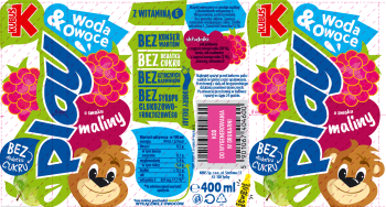 Kubuś Play! Woda&Owoce Jabłko, Malina 400 ml