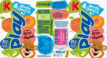 Kubuś Play! Napój owocowy woda i owoce jabłko brzoskwinia 400 ml