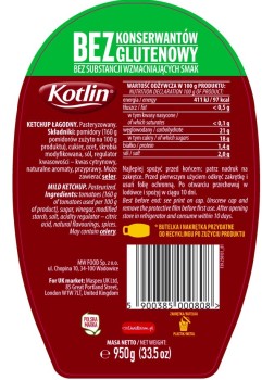 Kotlin Ketchup łagodny 950 g