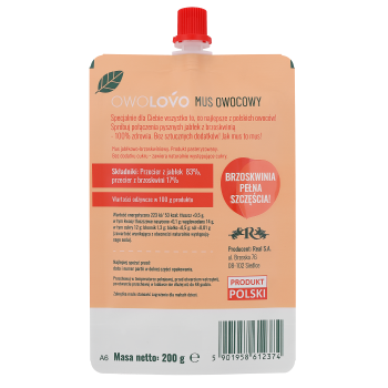 Mus jabłkowo-brzoskwiniowy 200g * BRZOSKWINIOWO OWOLOVO