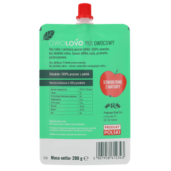 Mus jabłkowy 200g * JABŁKOWO OWOLOVO