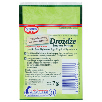 Dr. Oetker Drożdże suszone 7 g