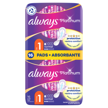 Always Platinum Normal Plus Podpaski, 16 sztuk