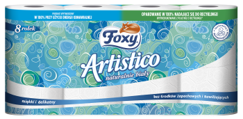 Papier toaletowy Foxy Artistico 8 rolek biały