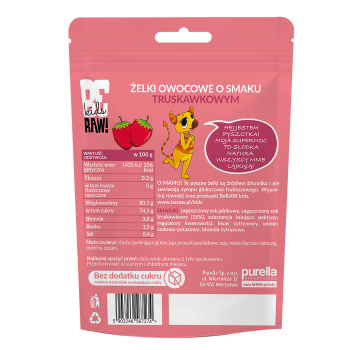 BeRaw Kids Żelki bez dodatku cukru Truskawka i Jabłko 35 g