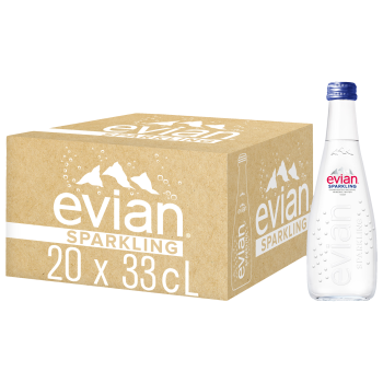 Evian Naturalna Woda Mineralna Gazowana Szkło 330Ml