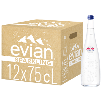 Evian Naturalna Woda Mineralna Gazowana Szkło 750Ml