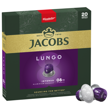 Jacobs Lungo Intenso 8 Kawa Mielona W Kapsułkach 20 Szt, 104 G