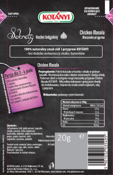 Kotányi Sekrety Kuchni Indyjskiej Chicken Masala Mieszanka przypraw 20 g