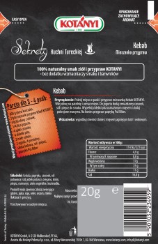 Kotányi Sekrety Kuchni Tureckiej Kebab Mieszanka przypraw 20 g