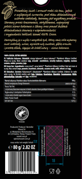 Wawel 100% cocoa Extra gorzka 80g